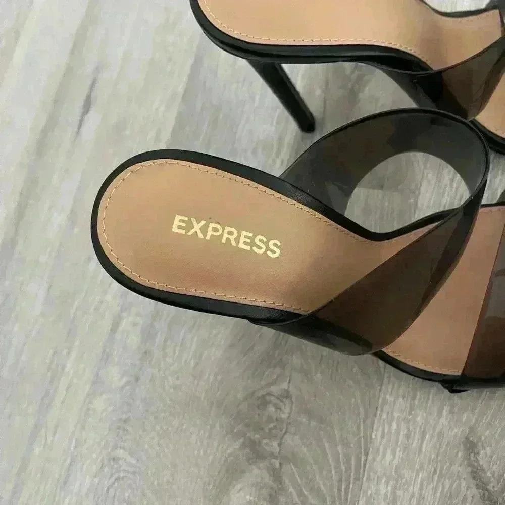 EXPRESS - Barely There Double Band Heeled Sandals 7 - Picture 9 of 12